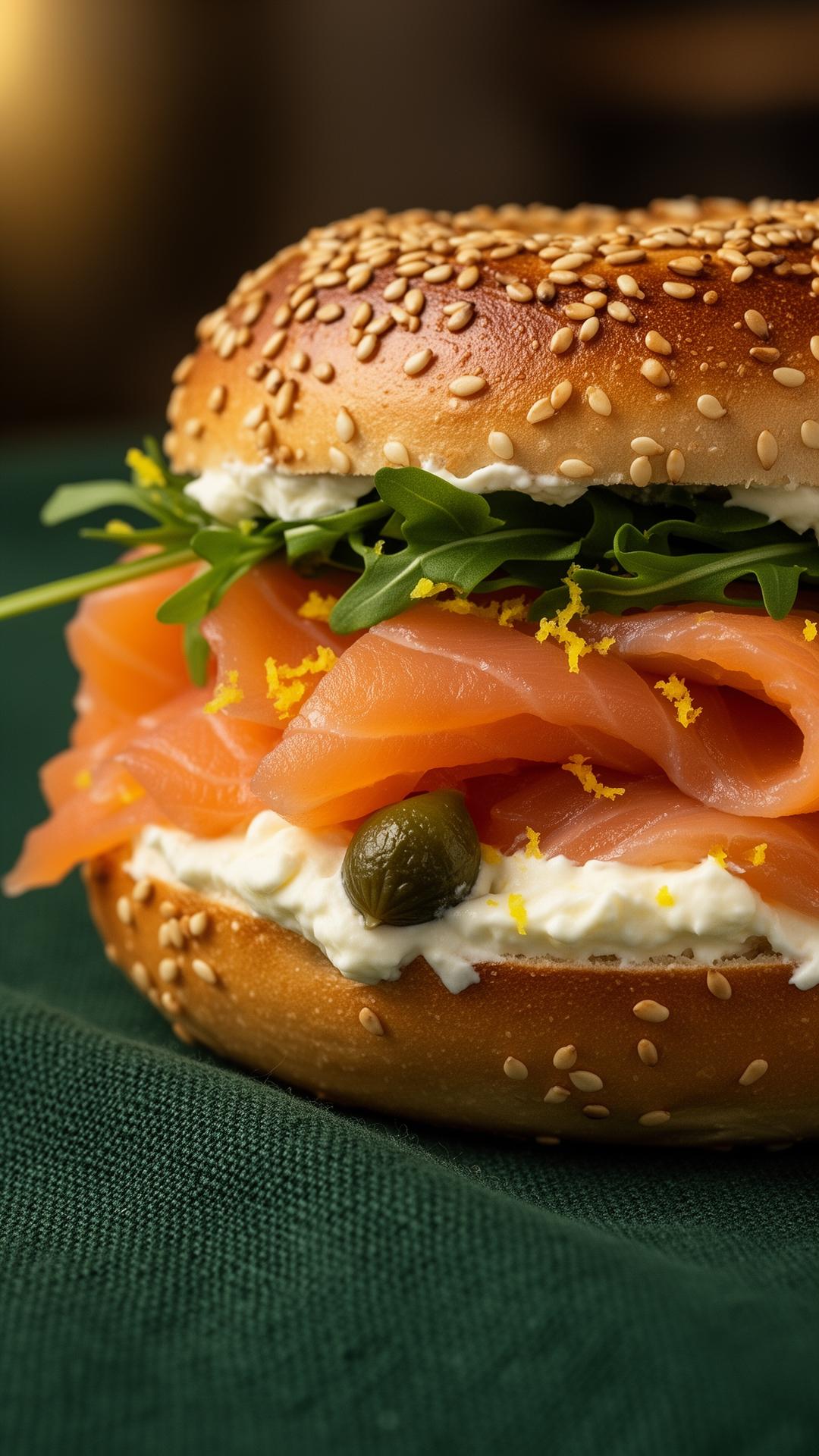 Bagel saumon fumé cream cheese Amore Caffè Orléans