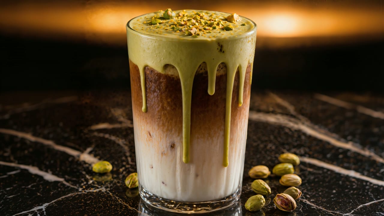 Pistachio Latte signature versé à la commande