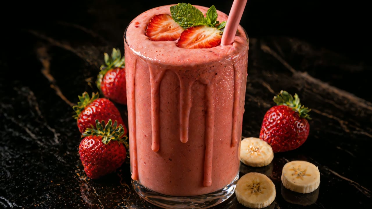 Smoothie fraise mixé à la commande